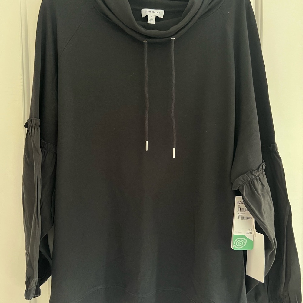 Nordstrom Black Cowl Neck Hoodie
